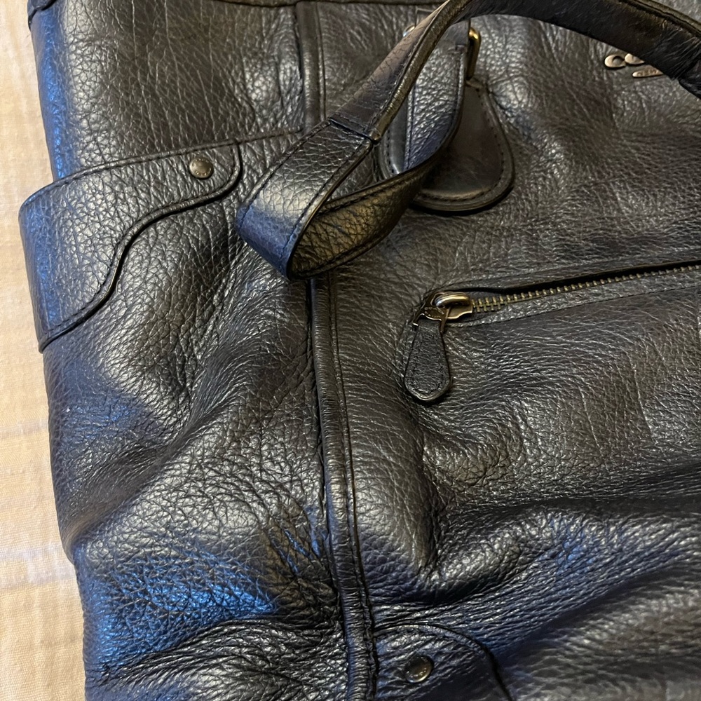 Metallic grey Coach tote bag. Barely used. Great condition. - Picture 4 of 5